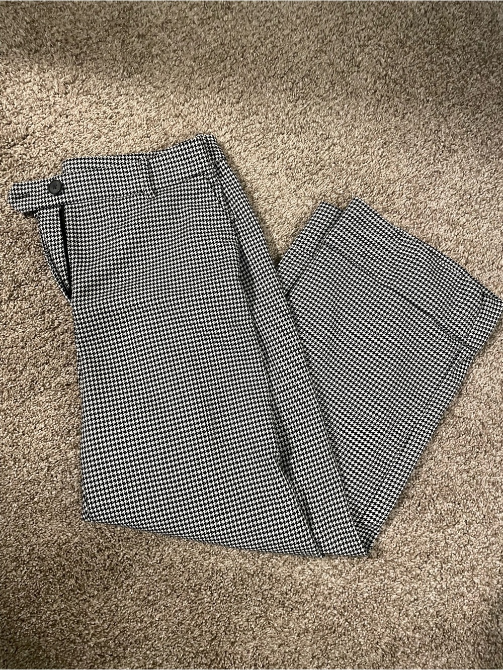 LOFT Black and White Houndstooth Dress Pants